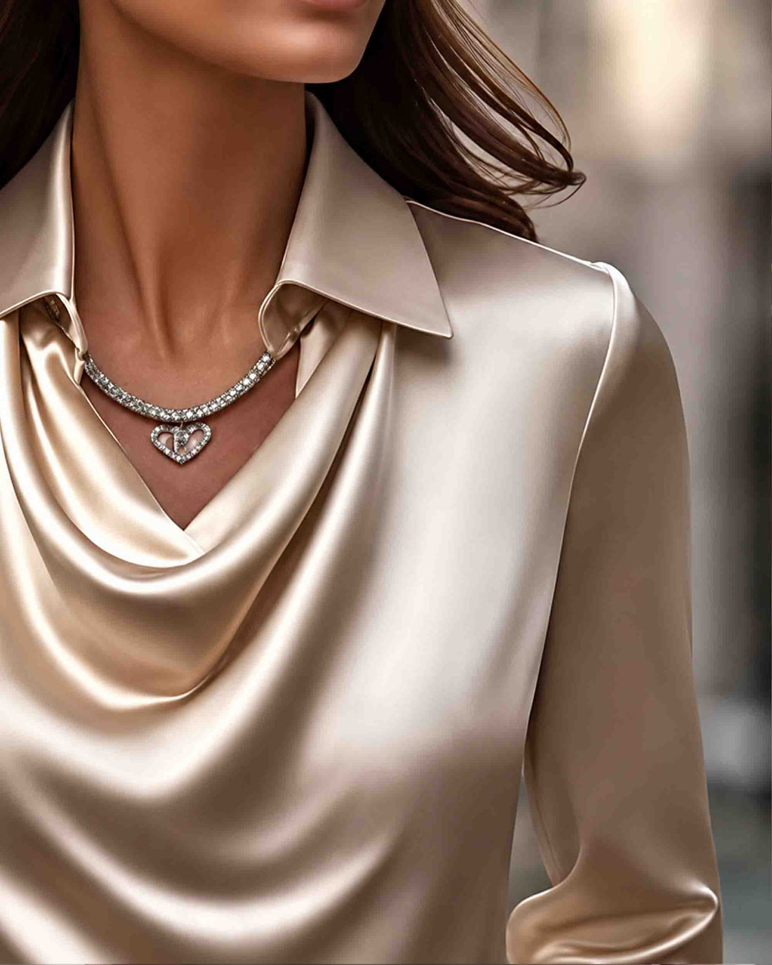 Elegant Satin Cowl Neck Blouse for Women