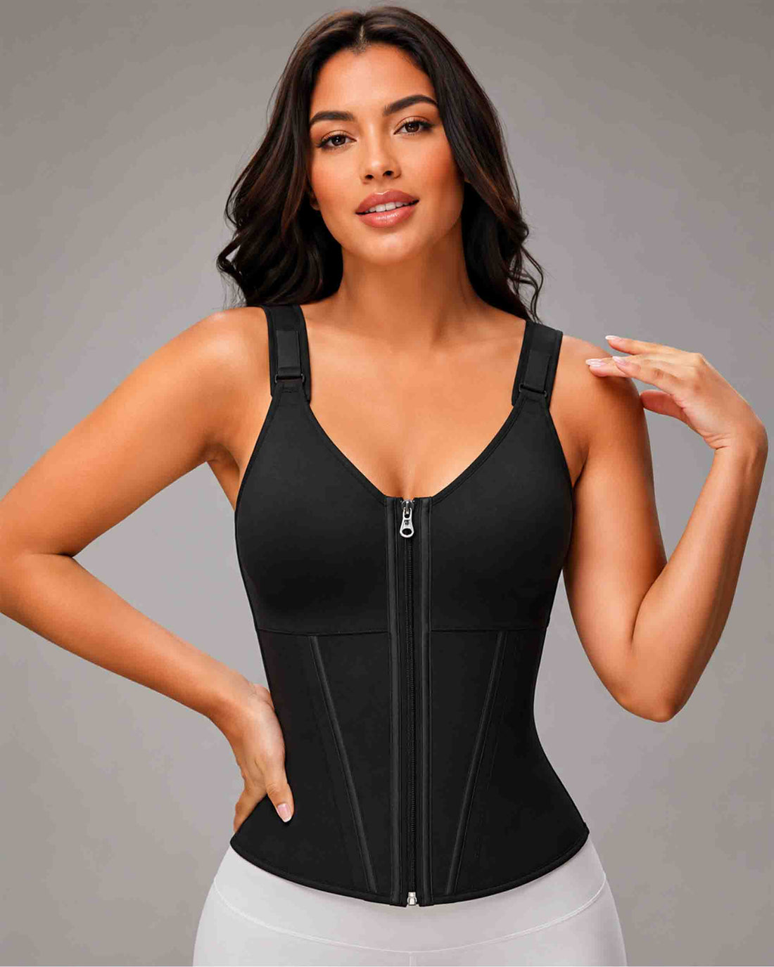 Women's Front Zip Waist Trainer Corset Shapewear Vest