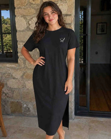 Women's Oversized Smile T-Shirt Dress