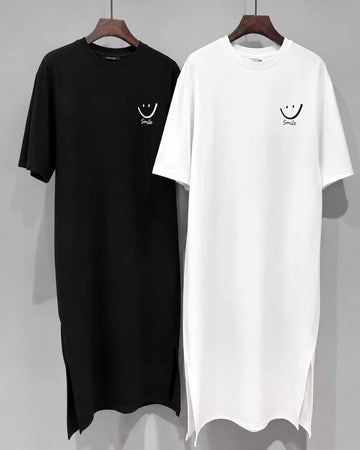 Women's Oversized Smile T-Shirt Dress