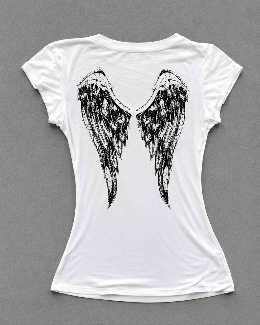 Women's Rock Angel Graphic V-Neck Cotton T-Shirt