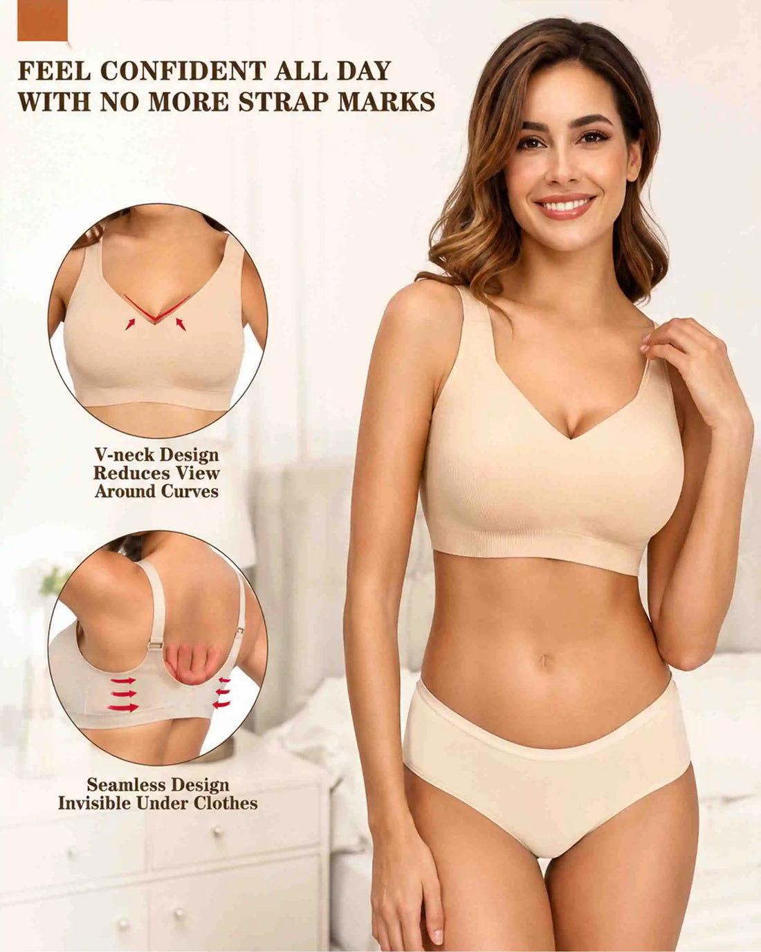 Women's Seamless Wireless Full Coverage Comfort Bra