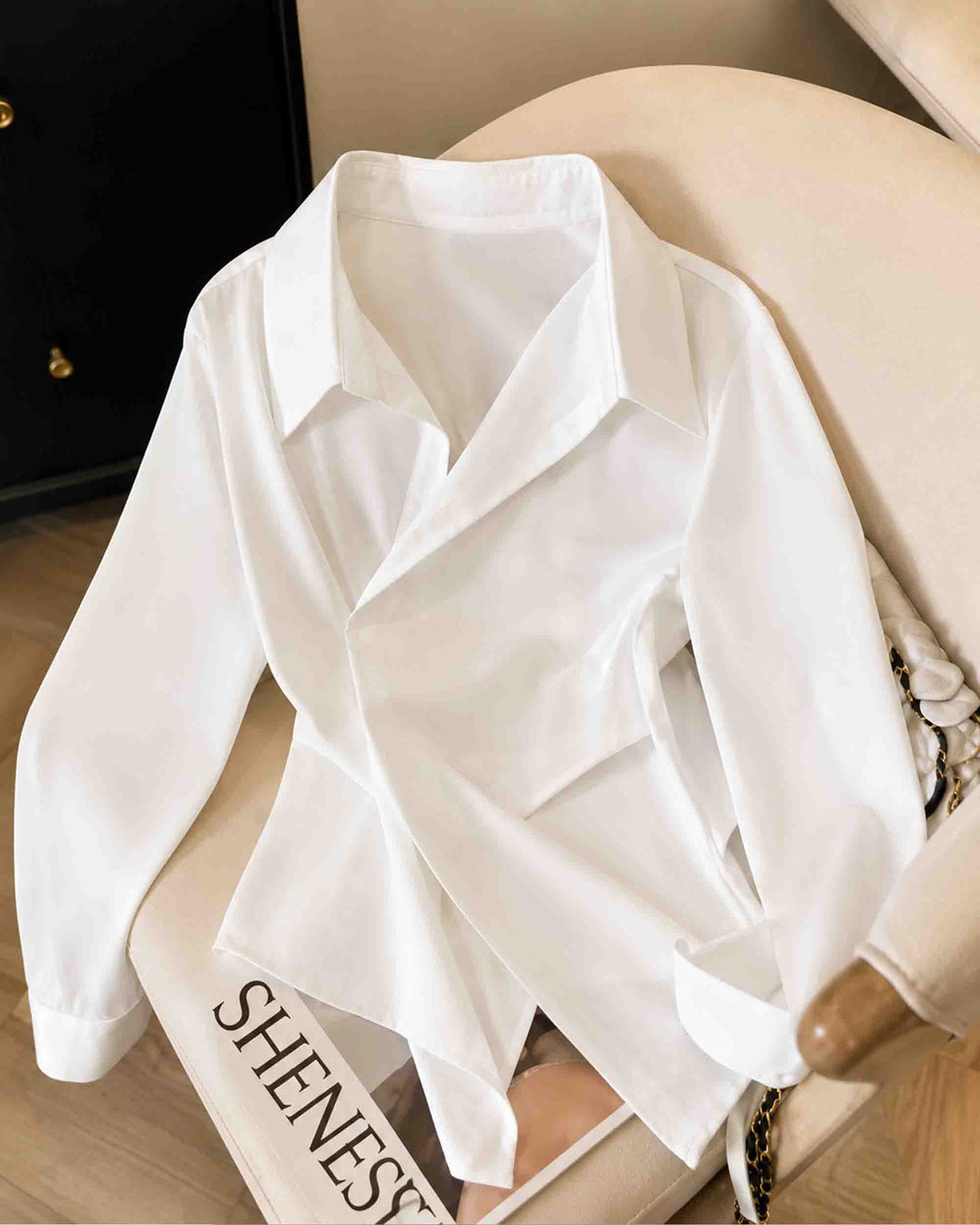 Women's Sky Blue Wrap Blazer Shirt