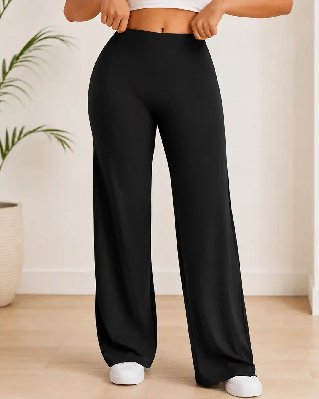 Women's High Waist Wide Leg Yoga Pants with Tummy Control