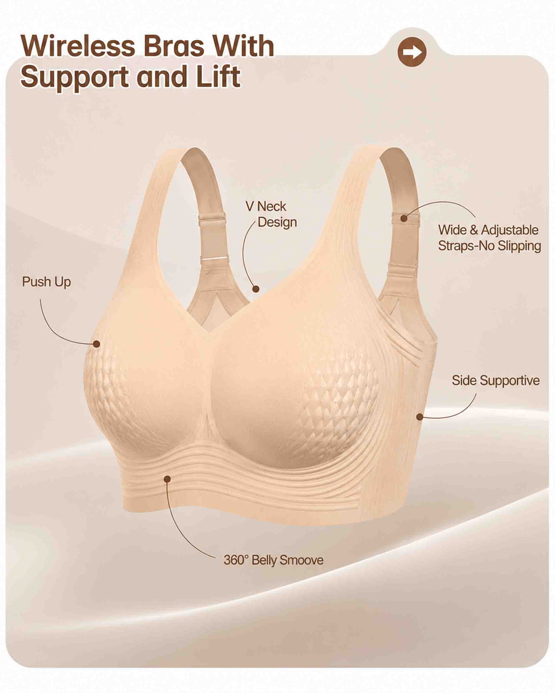 Women's Seamless Wireless Full Coverage Comfort Bra